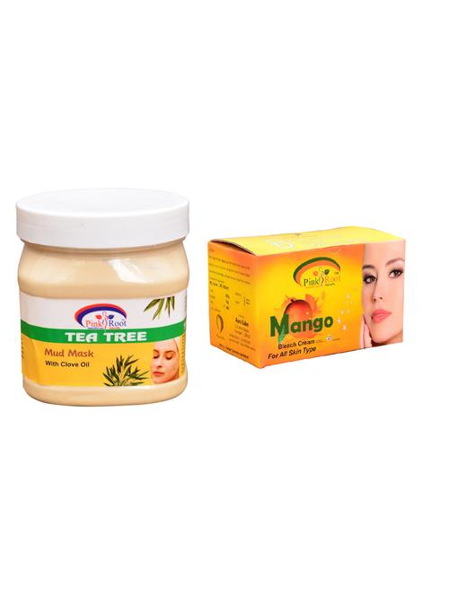 pink root mango bleach 250gm and pink root tea tree mud mask 500ml - 15059861 - Very Small Image - 1