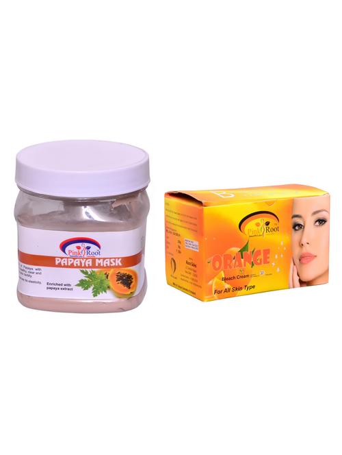 pink root orange bleach 250gm and pink root papaya mask 500ml - 15059978 - Very Small Image - 1