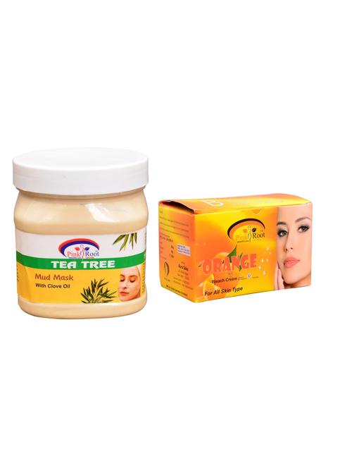 pink root orange bleach 250gm and pink root tea tree mud mask 500ml - 15059981 - Very Small Image - 1
