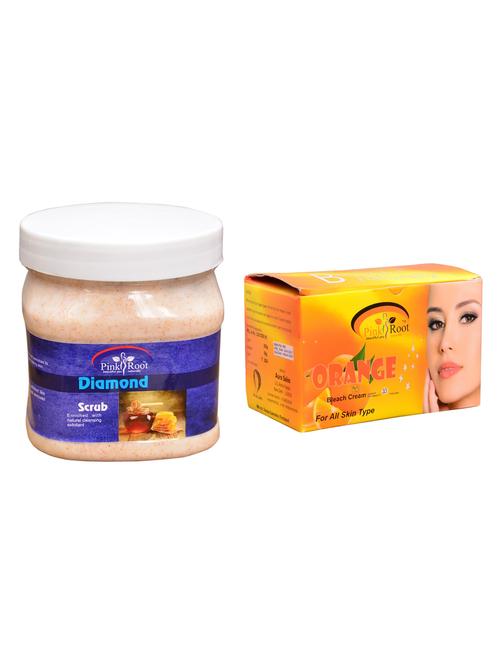 pink root orange bleach 250gm and pink root diamond scrub 500ml - 15059989 - Very Small Image - 1