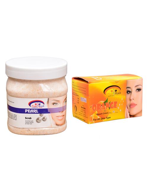 pink root orange bleach 250gm and pink root pearl scrub 500ml - 15059997 - Very Small Image - 1