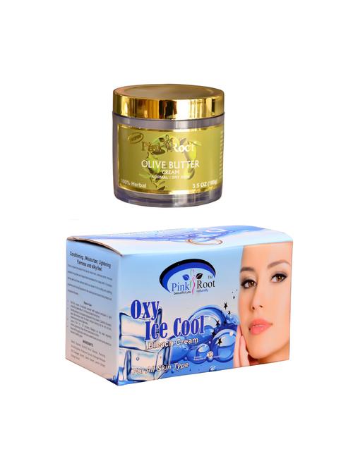 pink root oxy ice cool bleach 250gm and pink root olive butter cream 100gm - 15060007 - Very Small Image - 1