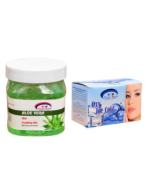 pink root oxy ice cool bleach 250gm and pink root aloe vera gel 500ml - 15060032 - Very Small Image - 1