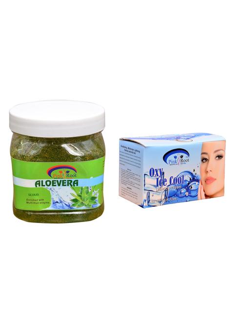 pink root oxy ice cool bleach 250gm and pink root aloe vera scrub 500ml - 15060043 - Very Small Image - 1