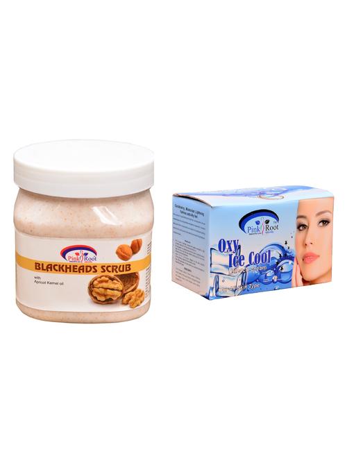 pink root oxy ice cool bleach 250gm and pink root bleackheads scrub 500ml - 15060045 - Very Small Image - 1