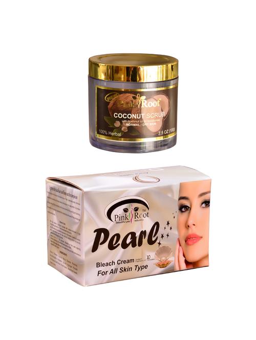 pink root pearl bleach 250gm and pink root coconut scrub 100gm - 15060073 - Very Small Image - 1