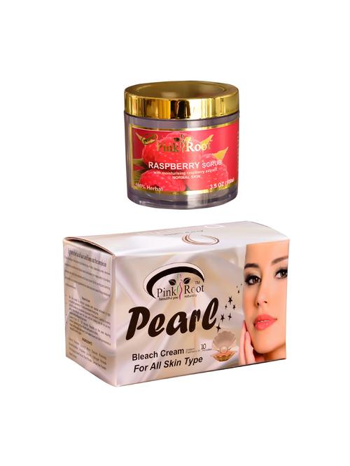 pink root pearl bleach 250gm and pink root raspberry scrub 100gm - 15060075 - Very Small Image - 1