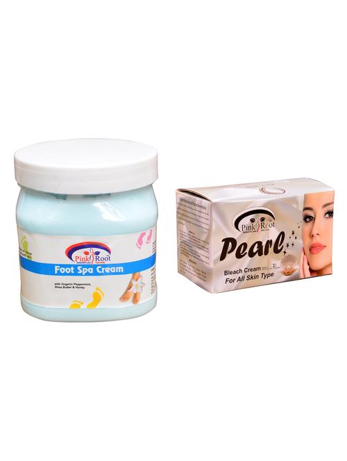 pink root pearl bleach 250gm and pink root foot spa cream 500ml - 15060084 - Very Small Image - 1