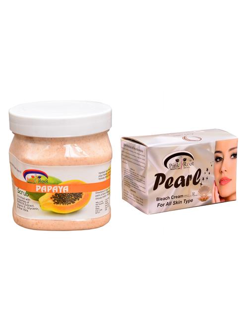 pink root pearl bleach 250gm and pink root papaya scrub 500ml - 15060116 - Very Small Image - 1