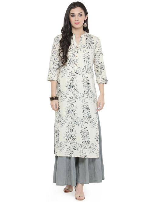 printed kurta with wrinkled palazzo set - 15060347 - Very Small Image - 1