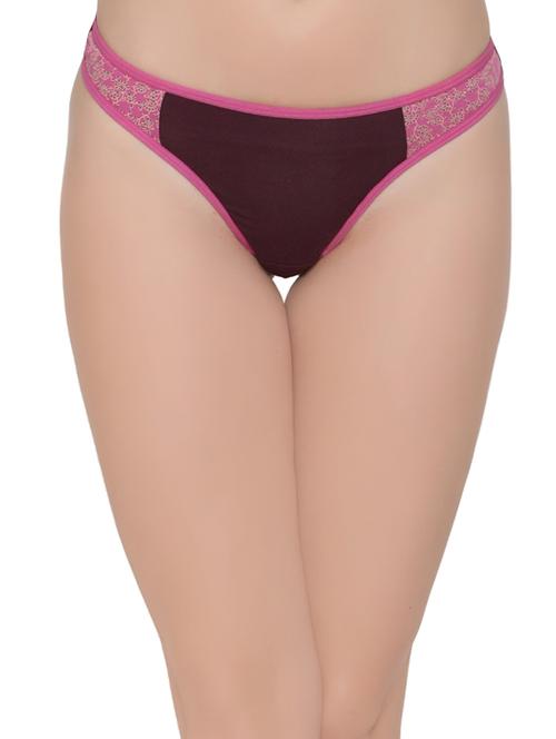 purple solid thongs panty - 15061532 - Very Small Image - 1
