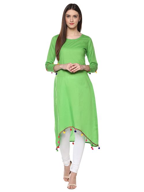 asymmetric lace detailing kurta - 15061755 - Very Small Image - 1