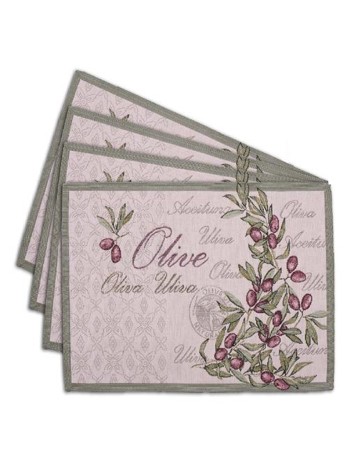 polycotton olive table mats, set of 4 - 15061905 - Very Small Image - 1