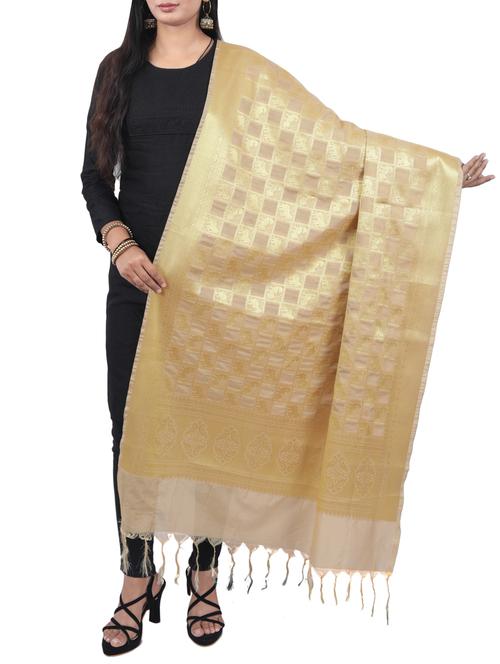 beige art silk dupatta - 15063577 - Very Small Image - 1