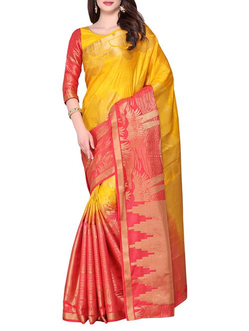 women's yellow colored saree - 15063667 - Very Small Image - 1