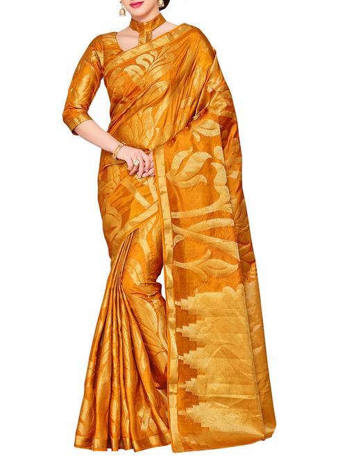 orange art silk kanjivaram saree - 15063668 - Very Small Image - 1
