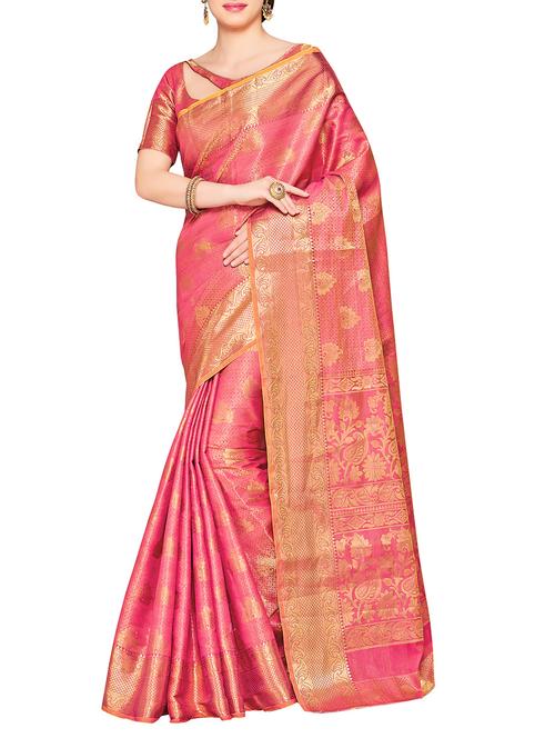 pink art silk kanjivaram saree - 15063671 - Very Small Image - 1