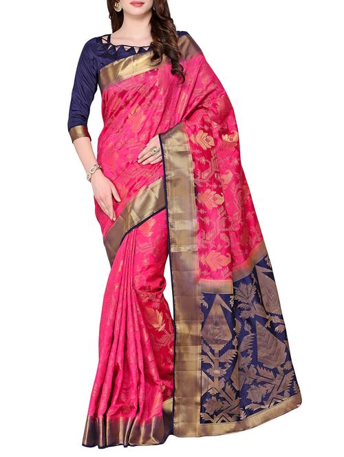 pink art silk kanjivaram saree - 15063684 - Very Small Image - 1