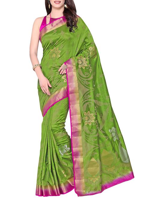 mehandi art silk kanjivaram saree - 15063743 - Very Small Image - 1