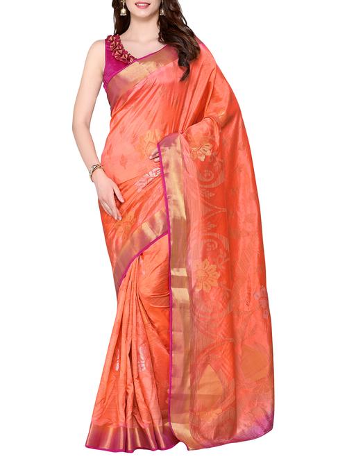 peach art silk kanjivaram saree - 15063745 - Very Small Image - 1
