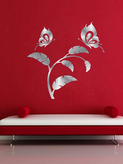 butterfly swings on branch wall sticker - 15065574 - Very Small Image - 1