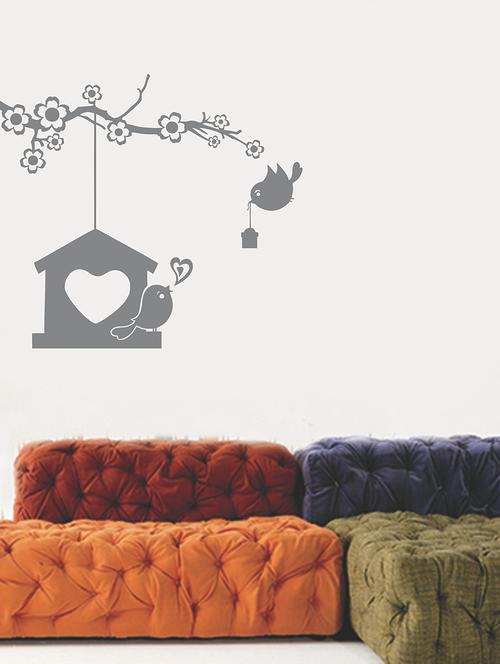 birds nest love wall sticker - 15065636 - Very Small Image - 1