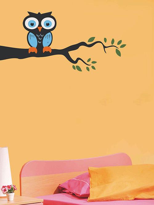 decal style owl on tree branch wall sticker medium - 15065686 - Very Small Image - 1