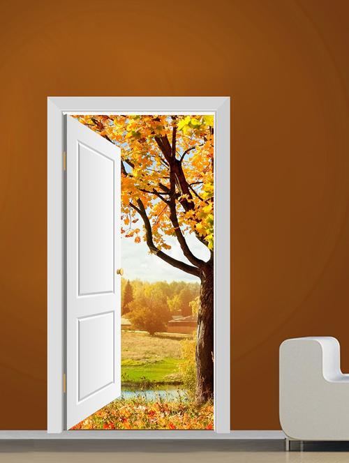 tree door view wall sticker - 15065757 - Very Small Image - 1