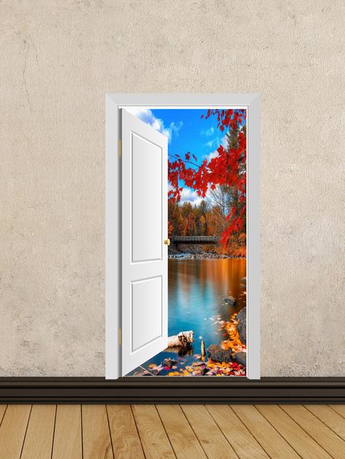 river door view wall sticker - 15065764 - Very Small Image - 1
