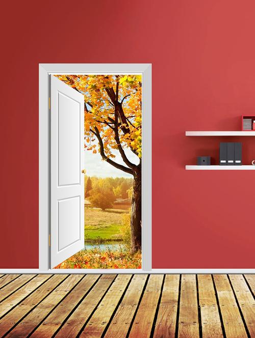 tree door view wall sticker - 15065765 - Very Small Image - 1