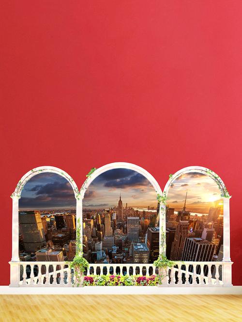 buildings balkoni view wall sticker - 15065782 - Very Small Image - 1