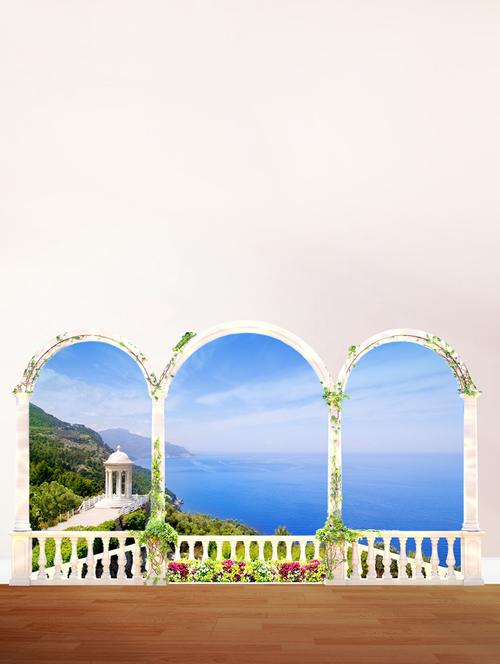 sea balkoni view wall sticker - 15065788 - Very Small Image - 1