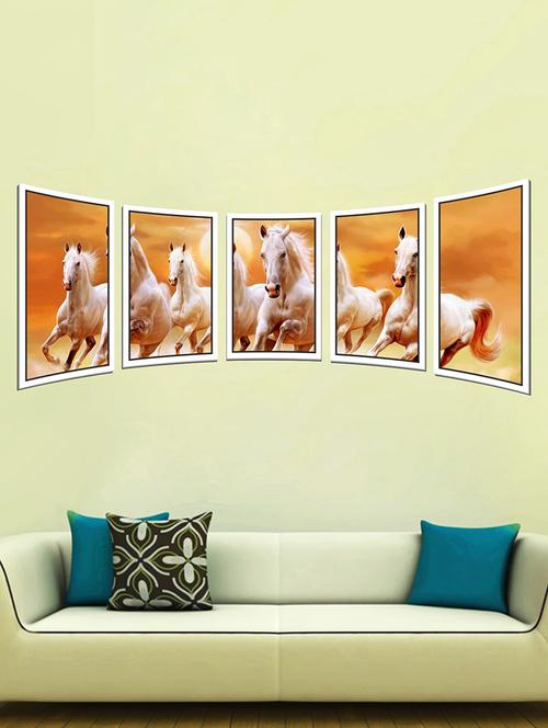 horses five pieces wall sticker - 15065806 - Very Small Image - 1