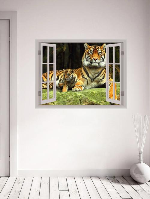 tigers window illution wall sticker - 15065854 - Very Small Image - 1