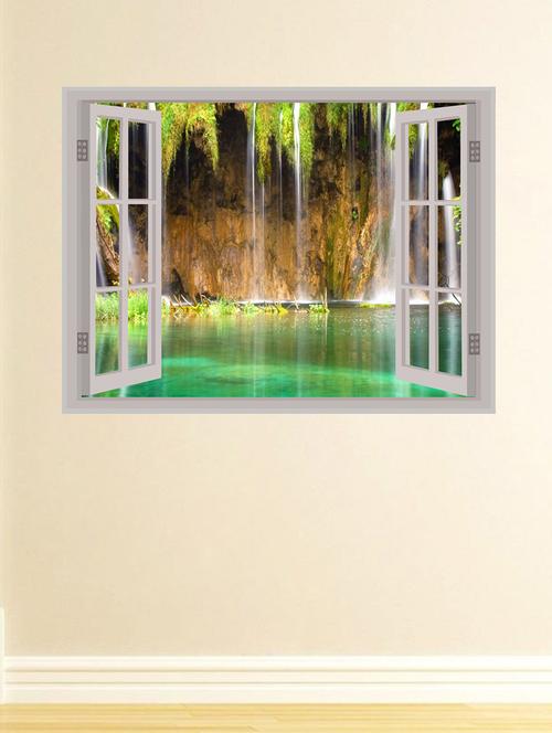 waterfall window illution wall sticker - 15065883 - Very Small Image - 1