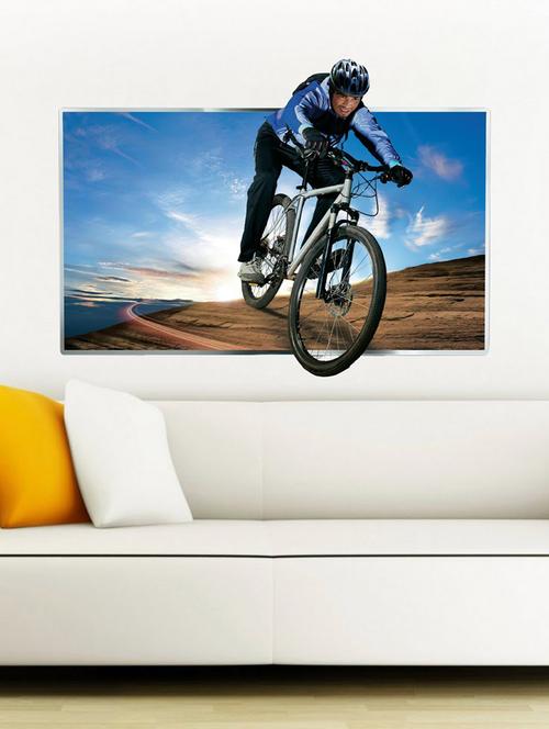 bicycle rider 3d wall sticker - 15065902 - Very Small Image - 1