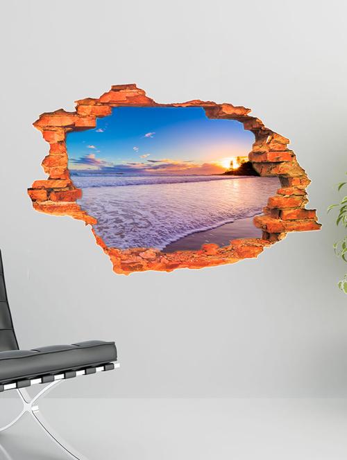 beautiful beach 3d wall sticker - 15065907 - Very Small Image - 1