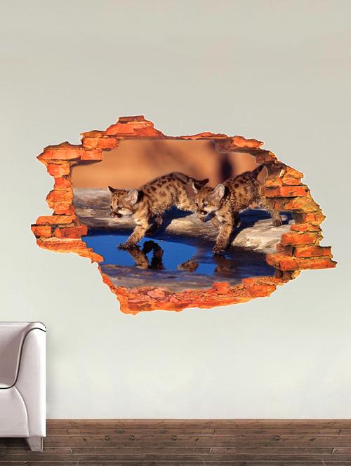 two cats 3d wall sticker - 15065912 - Very Small Image - 1