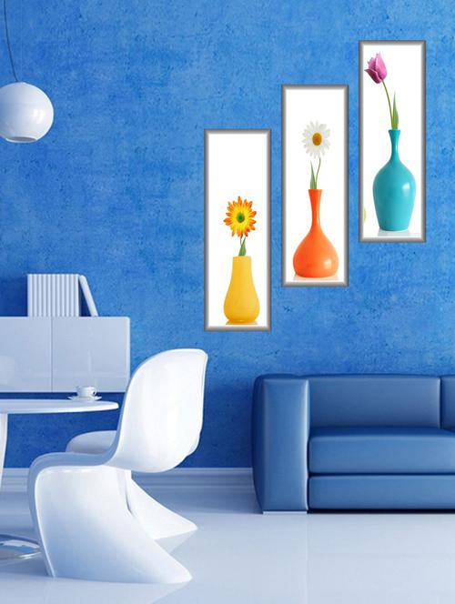 colourful flowerpot three pieces wall sticker - 15065941 - Very Small Image - 1