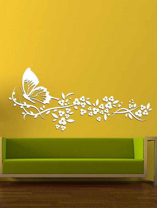 white flowers wall sticker - 15065974 - Very Small Image - 1