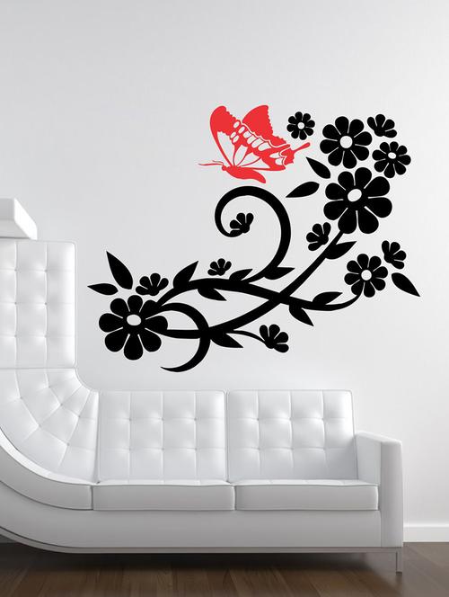 black flowers wall sticker - 15066003 - Very Small Image - 1