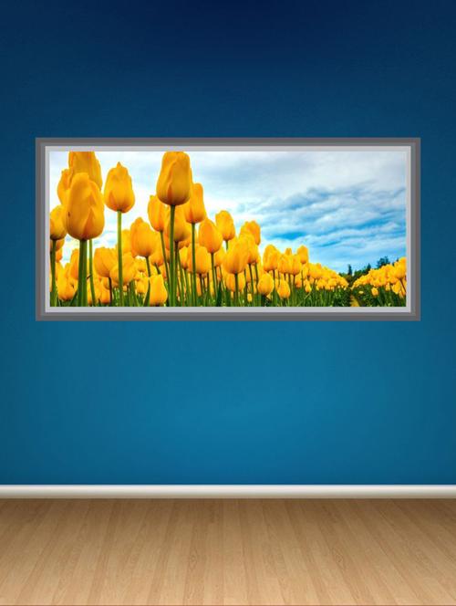 yellow flowers wall sticker - 15066052 - Very Small Image - 1