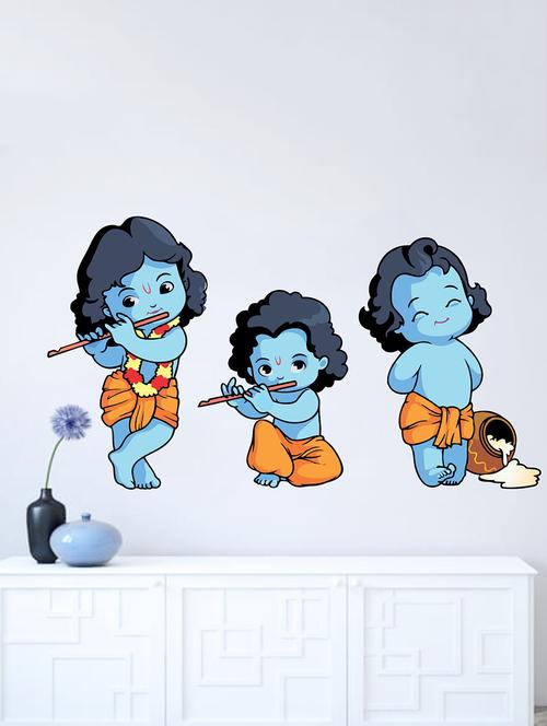 krishna blue wall sticker (56x98cm) - 15066077 - Very Small Image - 1