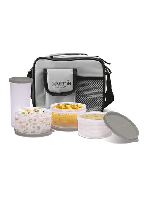 meal combo plastic lunch box set, grey - 15066124 - Very Small Image - 1