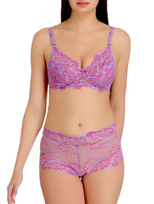purple lace bra and panty set - 15066333 - Very Small Image - 1