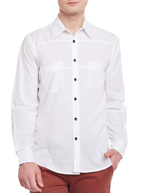white cotton casual shirt - 15066654 - Very Small Image - 1