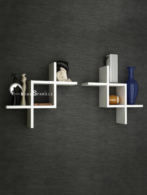 set of 2 zig zag wall shelf - 15067192 - Very Small Image - 1