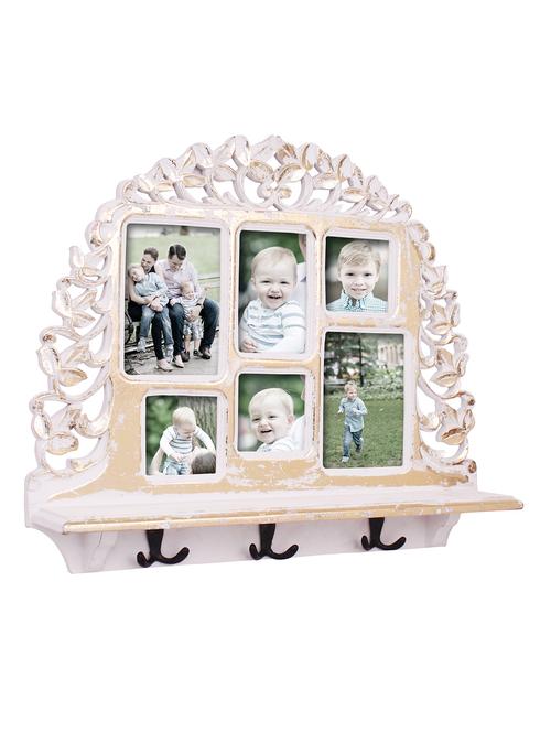 wall shelf with photo frame & hooks - 15067222 - Very Small Image - 1