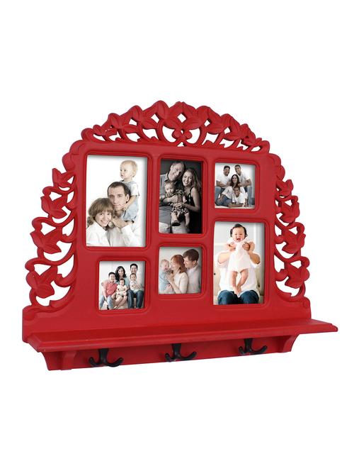 wall shelf with photo frame & hooks - 15067223 - Very Small Image - 1
