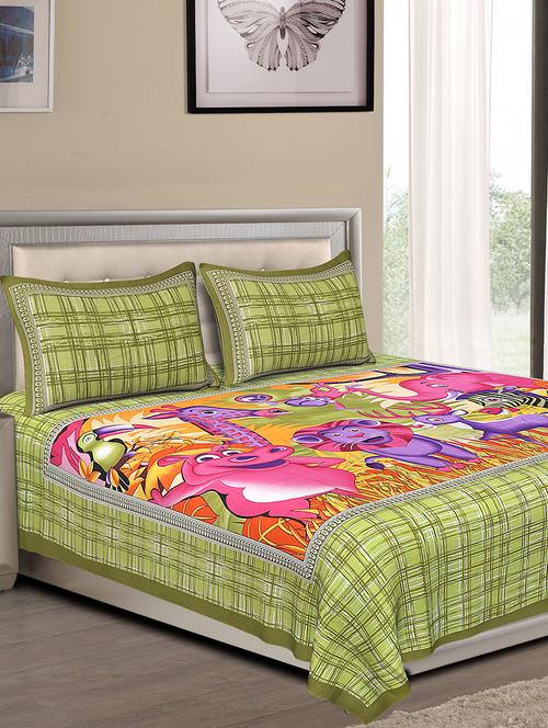 cotton jaipuri traditional double bedsheet with 2 pillow covers - 15067348 - Very Small Image - 1
